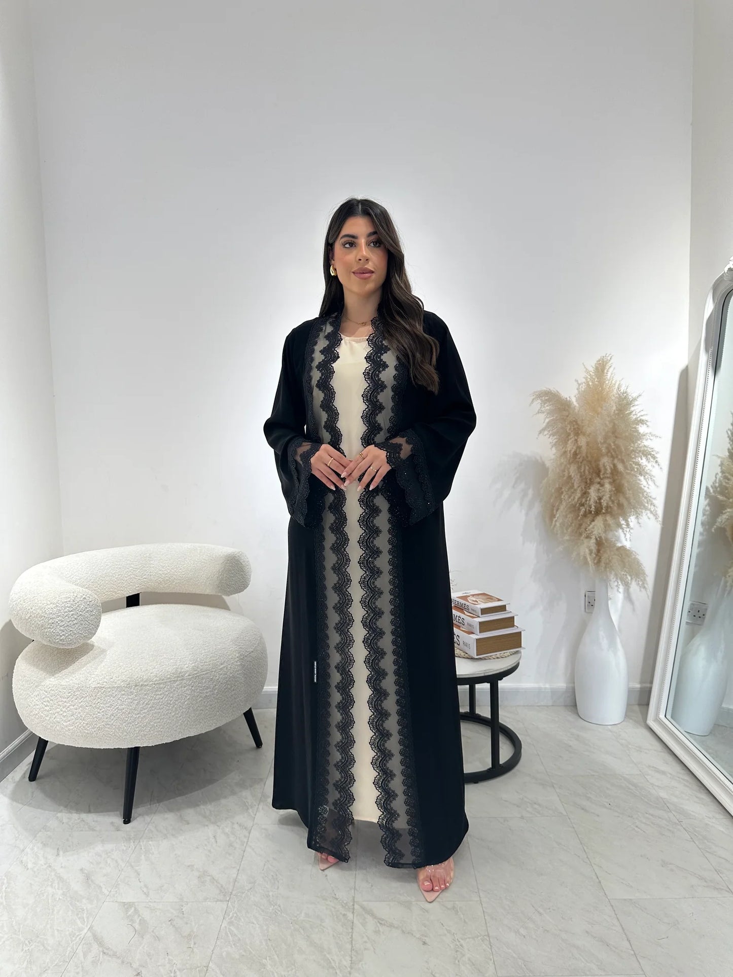 C 1311 Black Lace Abaya