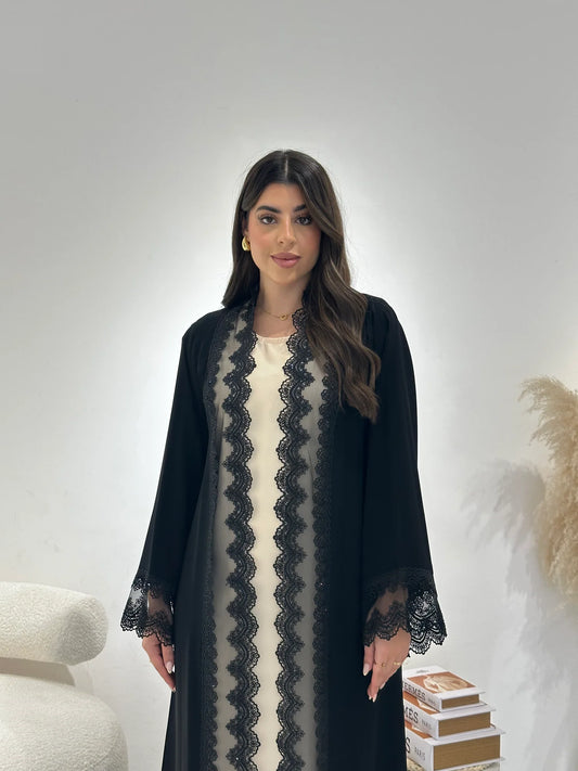 C 1311 Black Lace Abaya