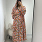 C 1371 Pink Citrus Printed Abaya