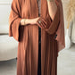 C 1517-01 Bronze Premium Nada Pleated Abaya