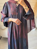 C 1518-01 Burgundy Abaya